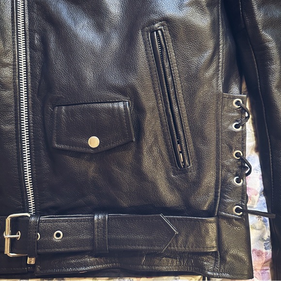 NWOT MILWAUKEE LEATHER BLACK LEATHER CLASSIC BRANDO MOTORCYCLE JACKET - Picture 12 of 14